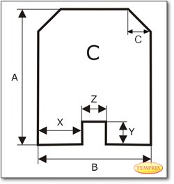 Plaque de sol, Plaque de cheminée, Plaque de poêle, Plaque en verre clair, forme C, format au choix S2