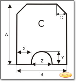 Plaque de sol, verre sablé Ice-Look, format au choix S5