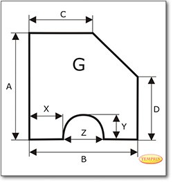Plaque de sol, verre sablé Ice-Look, format au choix S5