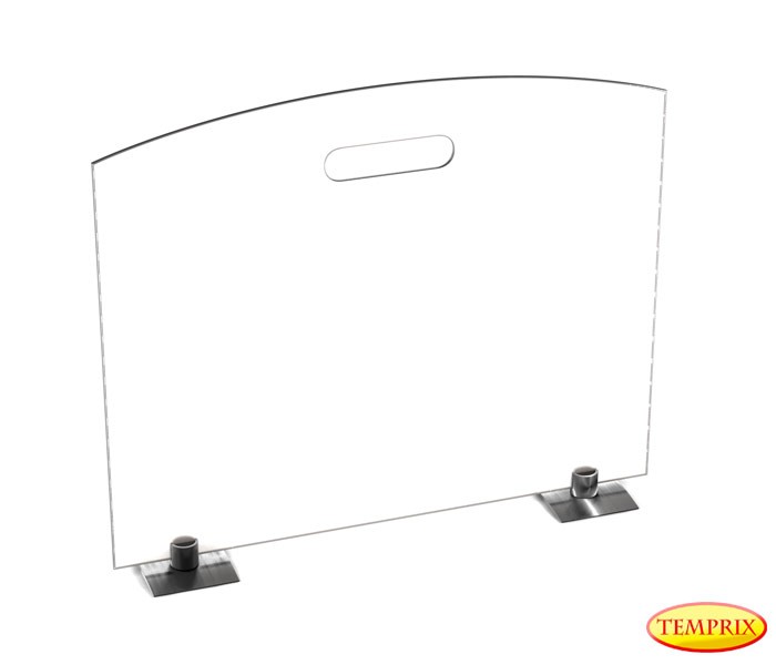 Pare-étincelles Classic verre sablé Ice-Look 540mm x 600mm avec Pieds en acier spécial