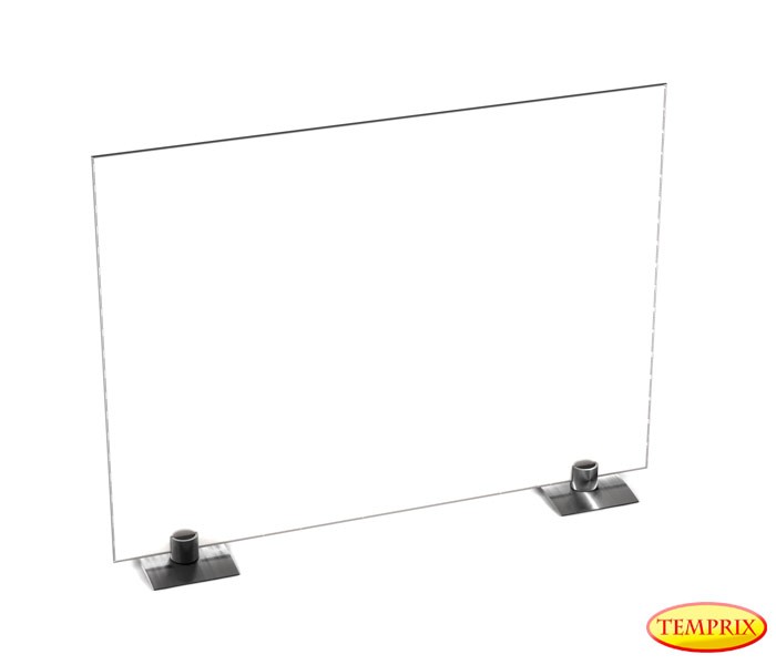 Pare-étincelles Beta verre sablé Ice-Look 540mm x 600mm avec pieds en acier spécial