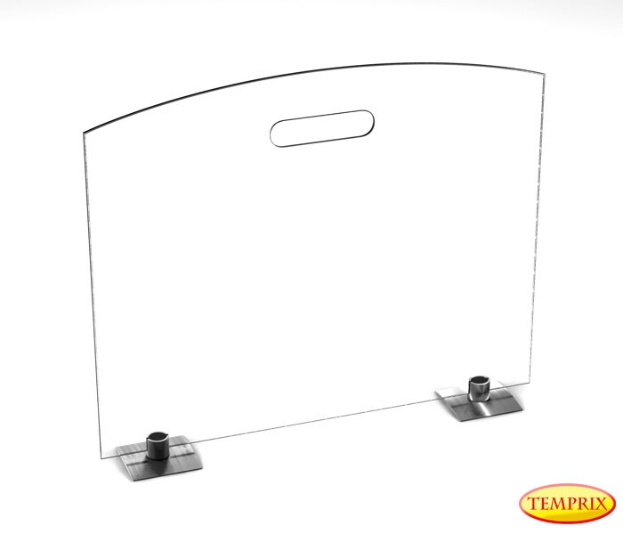 Pare-étincelles Classic verre clair 540mm x 600mm avec Pieds en acier spécial