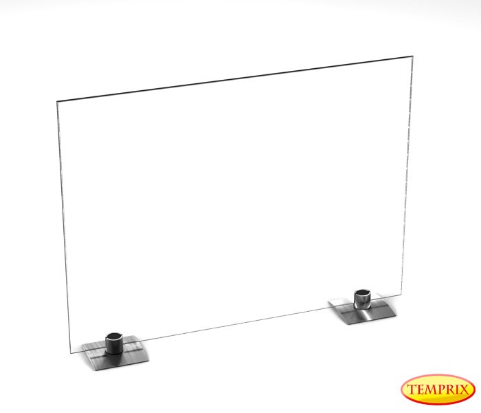 Pare-étincelles Beta verre clair 540mm x 600mm avec pieds en acier spécial
