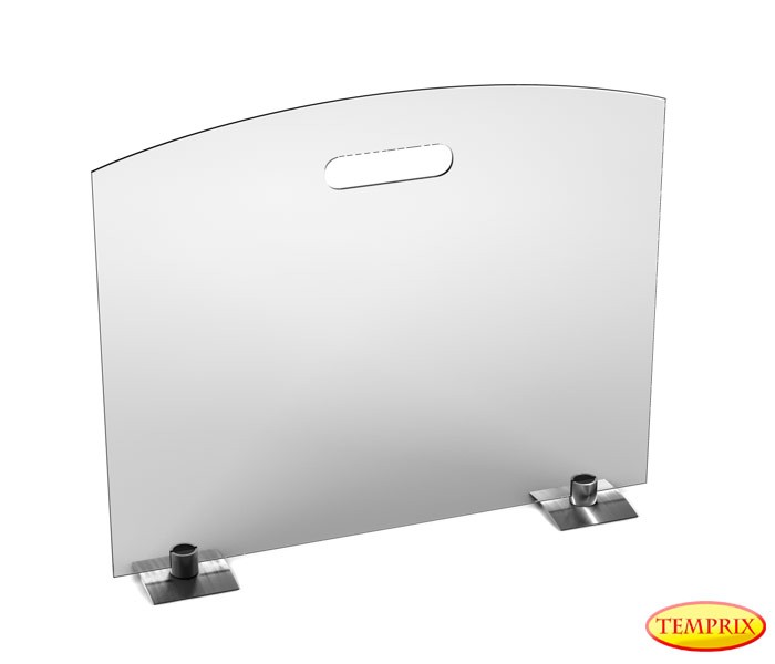Pare-étincelles Classic verre teinté gris 540mm x 600mm avec Pieds en acier spécial