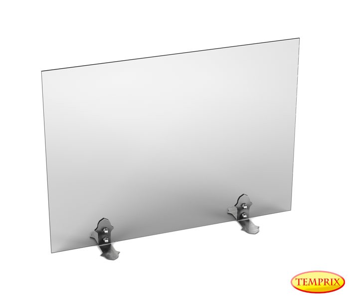 Pare-étincelles Beta verre teinté gris 540mm x 600mm avec pieds en acier