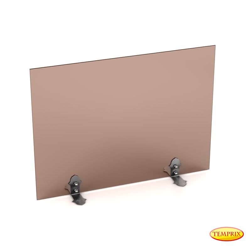 Pare-étincelles Beta verre teinté brun 540mm x 600mm avec Pieds en acier