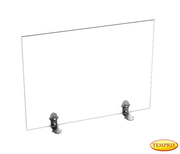 Pare-étincelles Beta verre sablé Ice-Look 540mm x 600mm avec pieds en acier