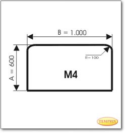 Plaque de sol, verre clair, format: M4