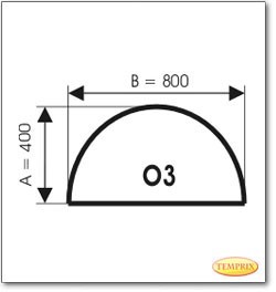 Plaque de sol, verre clair, format: O3