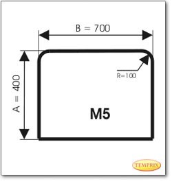 Plaque de sol, verre sablé Ice-Look, format: M5