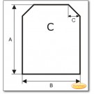 Plaque de sol, Plaque de cheminée, Plaque de poêle, Plaque en verre clair, forme C, format au choix S1