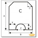 Plaque de sol, verre sablé Ice-Look, format au choix S5