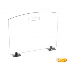 Pare-étincelles Classic verre sablé Ice-Look 540mm x 600mm avec Pieds en acier spécial