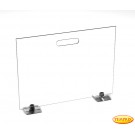 Pare-étincelles Square verre clair 540mm x 600mm avec Pieds en acier spécial