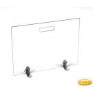 Pare-étincelles Square verre clair 540mm x 600mm avec Pieds en acier