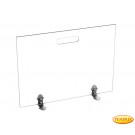 Pare-étincelles Square verre sablé Ice-Look 540mm x 600mm avec Pieds en acier