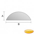 Vitre de cheminée 5mm en forme de demi-cercle 