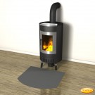Plaque de sol plaque pour cheminée et poêle en cuir B2 gris graphite 1000 x 1100 mm