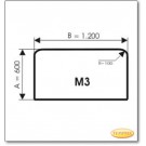 Plaque de sol, verre clair, format: M3