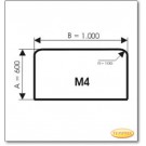 Plaque de sol, verre clair, format: M4