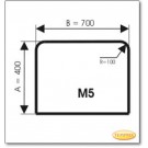 Plaque de sol, verre clair, format: M5