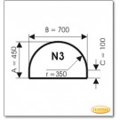 Plaque de sol, verre clair, format: N3