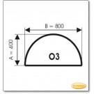 Plaque de sol, verre clair, format: O3