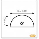 Plaque de sol, verre clair, format: O1