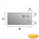 Vitre de cheminée 3mm avec 2 x perçages