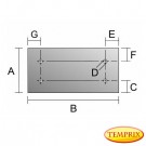 Vitre de cheminée 3mm avec 4 x perçages