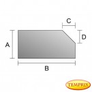 Vitre de cheminée 3mm avec une coupe d´angle