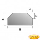 Vitre de cheminée 5mm avec avec deux coupe d´angle