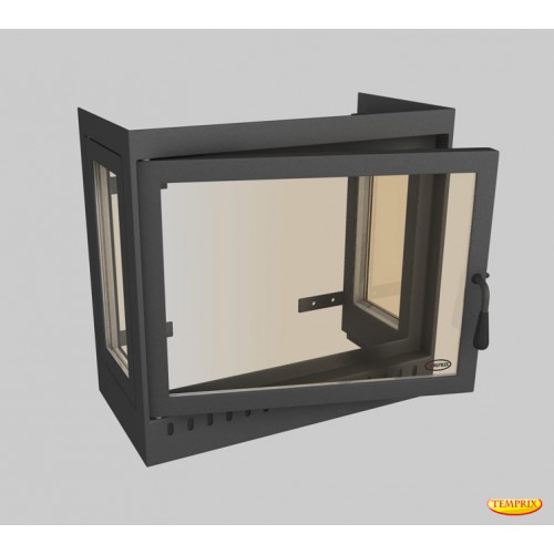 Porte De Cheminée HotFireDoor 4D-R 70x50 – Sans Travaux, Pose Facile, Poignée à Droite