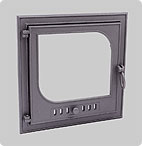 Porte De Cheminée HotFireDoor 6F-R – Sans Travaux, 80x60 Cm, Tireur à Droite, Noir